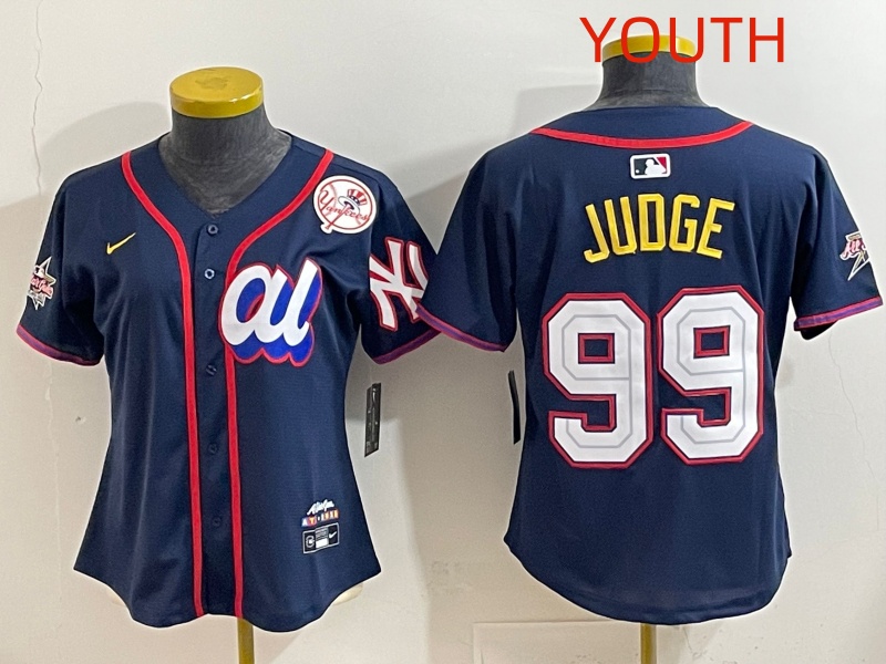 Youth 2025 New York Yankees #99 Judge dark Blue All star Nike MLB Jersey style 003